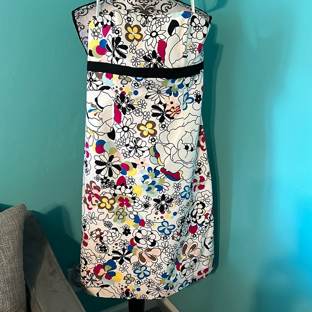 NWOT TIBI Floral Bow Detail Retro Lined Tank Top Mini Dress 4